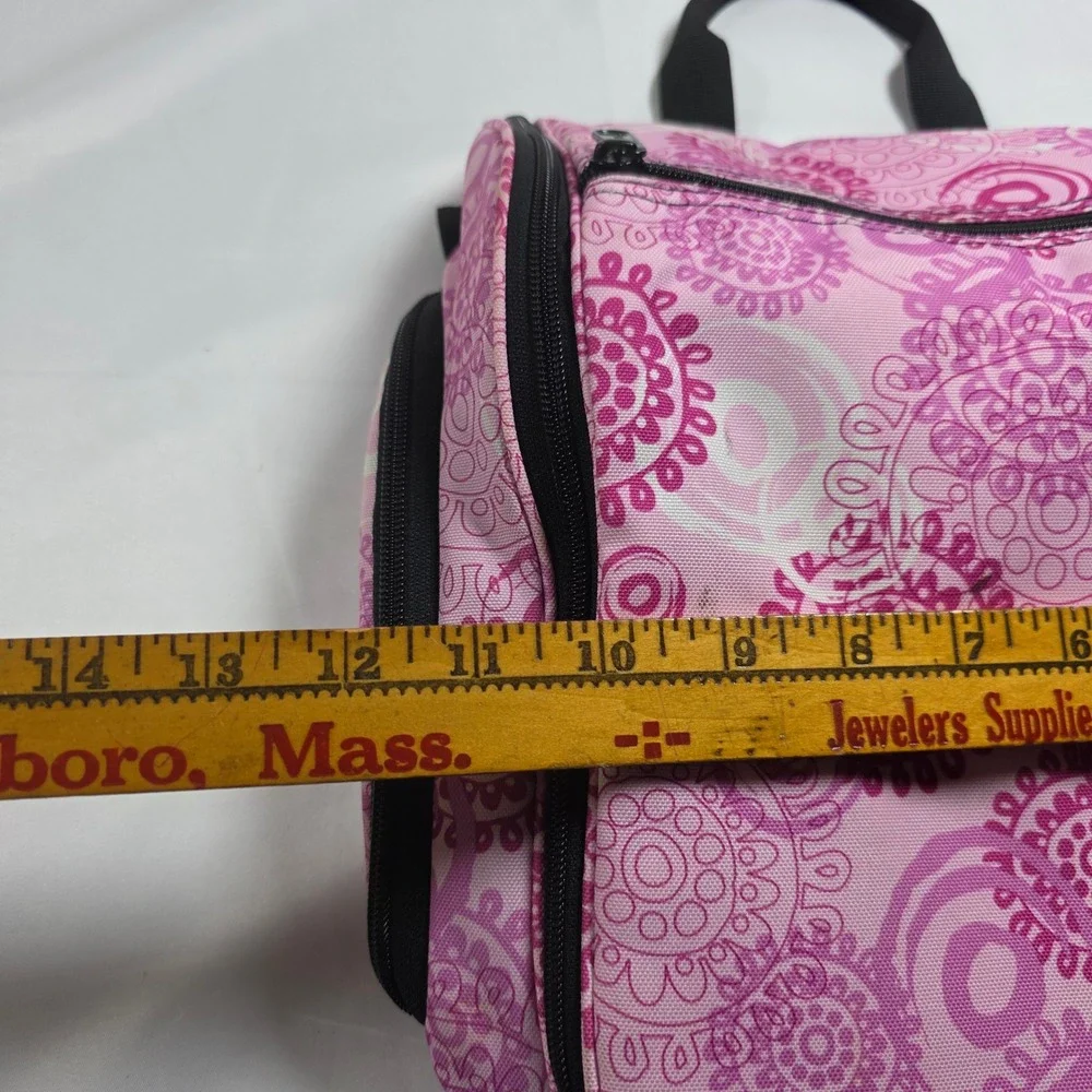 L.L. Bean Personal Organizer Toiletry Bag Pink Paisley Medallion Hanging Kit